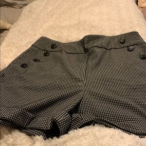 Cato Black and White High Waist Women's Shorts